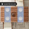 1 Caminho Trilho Mesa Impermeável Pvc Florença Azul e 42x140 - 6