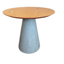 Ver imagem 1 de Mesa de Apoio Cone Cimento Queimado - Tampo Freijó 60 Cm Altura 60 Cm Personal Decor Design
