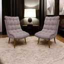 Ver imagem 2 de Kit 2 Poltronas para Sala Decorativa Consultório Clínica Recepção Salão Manicure Sufler Decorativa L