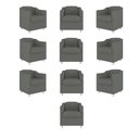 Ver imagem 3 de Kit 10 Cadeira Poltronas Decorativas Recepção Clinica Suede Cor:cinza