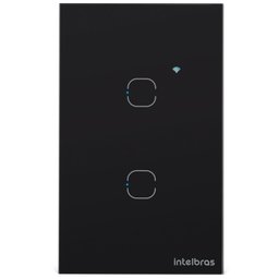 Interruptor Smart Wi-Fi Touch 2 Teclas EWS 1002 Preto Intelbras - 1