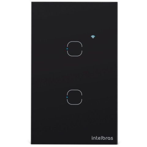 Interruptor Smart Wi-Fi Touch 2 Teclas EWS 1002 Preto Intelbras