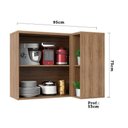 Ver imagem 3 de Armário Aéreo Canto 95 Cm 2 Portas 1 Prateleira Vanilla Com Cinza
