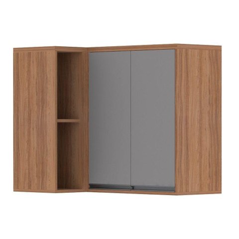 Armário Aéreo Canto 95 Cm 2 Portas 1 Prateleira Vanilla Com Cinza