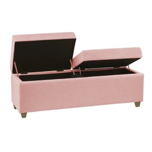 Recamier Bau Madri 1,20m Suede Rosa Bebe - Inova Decor Inova Decorações