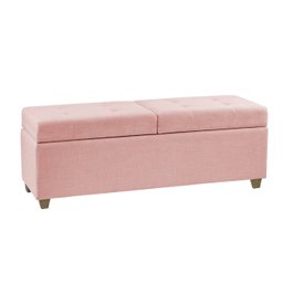 Recamier Bau Madri 1,20m Suede Rosa Bebe - Inova Decor Inova Decorações - 3