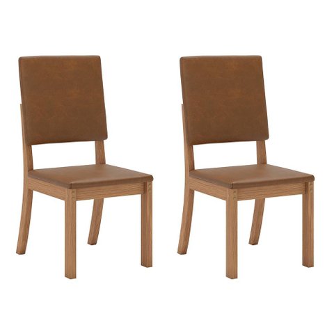 Conjunto 2 Cadeiras Milla Plus Nature/corano Caramelo - Móveis Henn