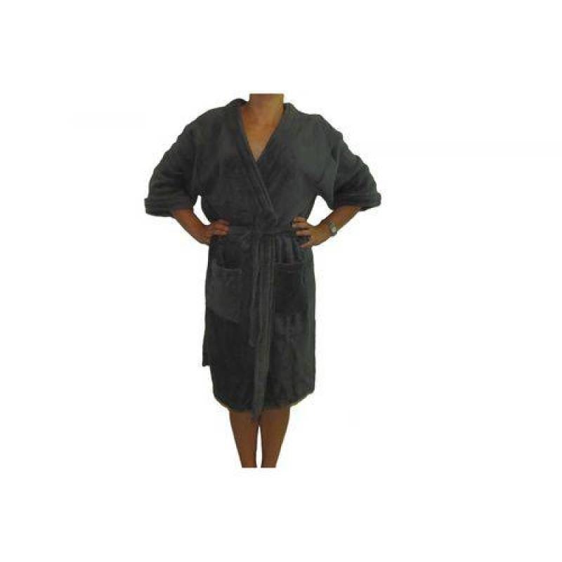 Roupão Microfibra Sofisticata Kimono Grafite GG Atlântica - 1