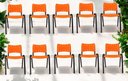 Ver imagem 1 de Kit com 10 Cadeiras Iso para Escola Escritório Comércio Laranja Base Preta Ecomhome