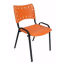 Ver imagem 3 de Kit com 10 Cadeiras Iso para Escola Escritório Comércio Laranja Base Preta Ecomhome