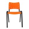 Kit com 10 Cadeiras Iso para Escola Escritório Comércio Laranja Base Preta Ecomhome - 2