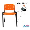 Ver imagem 6 de Kit com 10 Cadeiras Iso para Escola Escritório Comércio Laranja Base Preta Ecomhome