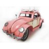 Fusca Vintage Retro Latao Decoração com 26cm (Cj-002 Rosa) - 1