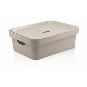 Caixa Organizadora Cube M com Tampa Bege Cc350 Ou