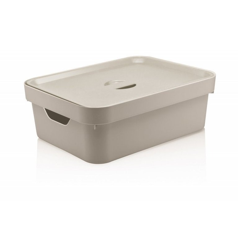 Caixa Organizadora Cube M com Tampa Bege Cc350 Ou