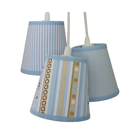 Lustre Pendente Quarto de Menino Crie Casa Azul e Bege