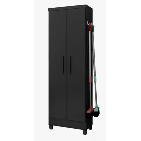 Armário Multiuso 2 Portas Lavanderia 879 Preto