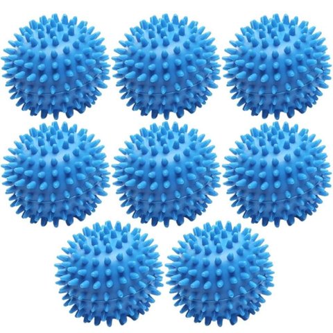 Kit 8 Esferas de Secagem Dryer Balls Bolas para Secar Roupas Secadora Log Ordene Azul