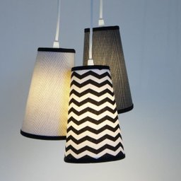 Lustre Pendente Triplo Chevron Crie Casa Preto e Branco - 2