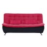 Sofá Cama Sara 3 Lugares Suede Pena Vermelho/Preto Matrix - 2