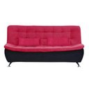 Ver imagem 2 de Sofá Cama Sara 3 Lugares Suede Pena Vermelho/Preto Matrix
