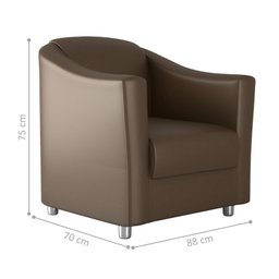 Jogo de Poltronas Decorativas Eagle Sintetico Marrom - 5