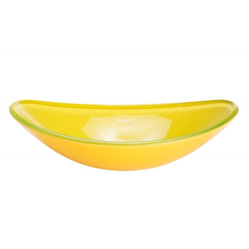 cuba de vidro oval amarela - 2