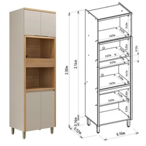 Cozinha Modulada Allure Linea Brasil 14 Peças 21 Portas 3 Gavetas com Tampo