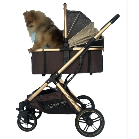 Carrinho Pet Europeu Unique Cães/gatos 3em1 Inmetro Marrom:marrom