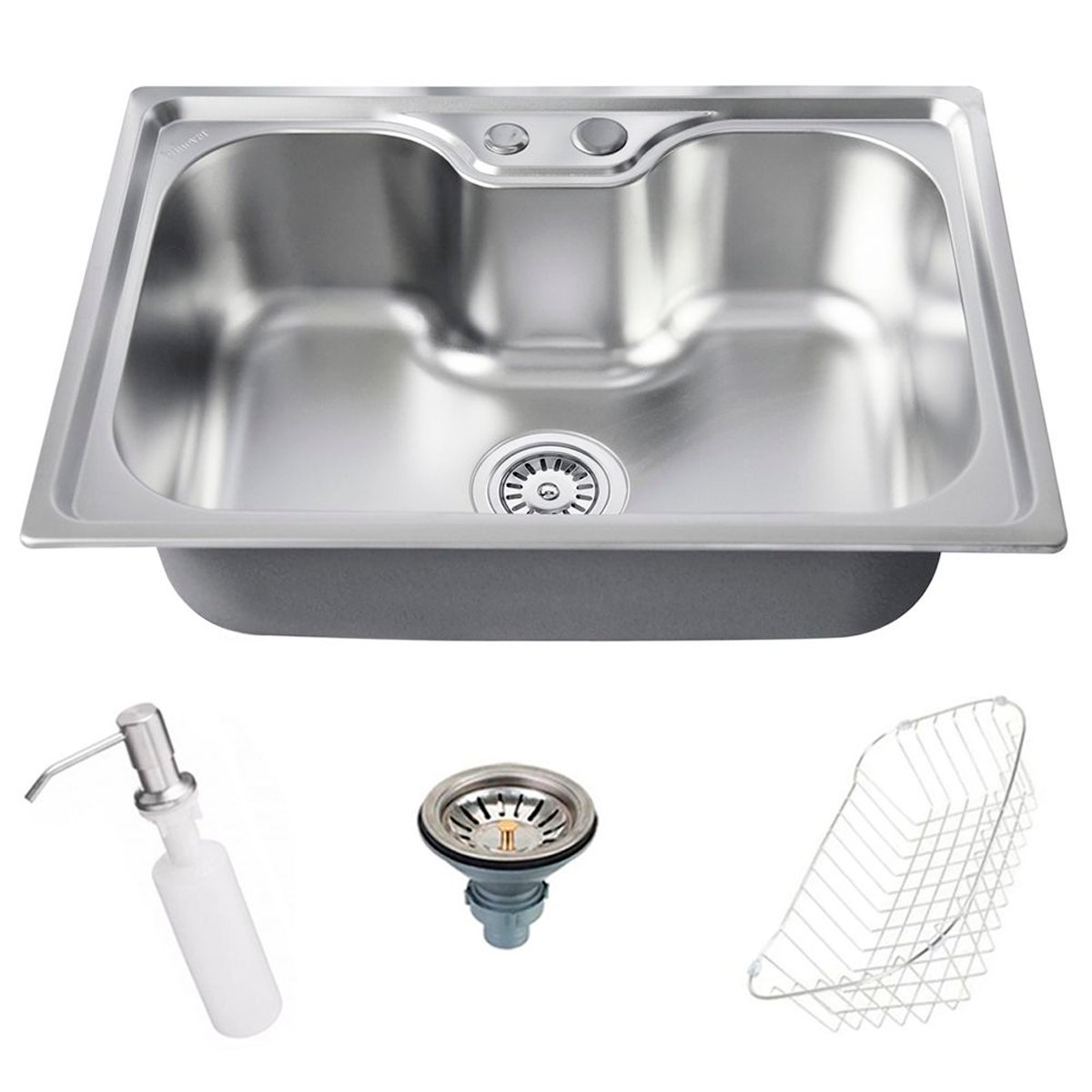 Cuba Cozinha Gourmet Aço Inox Luxo Cor Prata com Acessórios 50x40 Cm - Brinovar