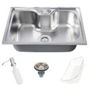 Ver imagem 1 de Cuba Cozinha Gourmet Aço Inox Luxo Cor Prata com Acessórios 50x40 Cm - Brinovar