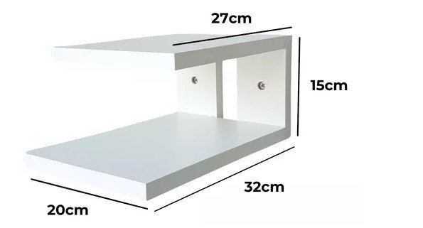 Mesa Cabeceira Minimalista Moderna Mdf Cor Branca - 2