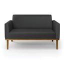 Ver mais imagens de Conjunto 2 Poltronas e 1 Namoradeira Decorativa Isabella Pés Fixo em Madeira Castanho Pu Preto G19 -