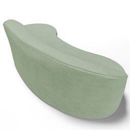 Sofá 3 Lugares Curvo Sala de Estar Living Firenze Direito D02 Linho Verde 230 cm D-477 - Lyam - 8