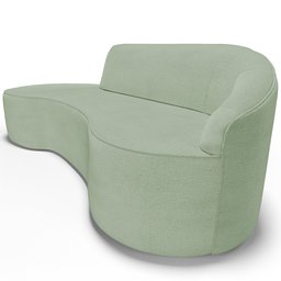 Sofá 3 Lugares Curvo Sala de Estar Living Firenze Direito D02 Linho Verde 230 cm D-477 - Lyam - 5