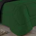 Ver imagem 2 de Kit Edredom Dupla Face + Jogo de Lençol Casal Viúva Nobre 7 Peças Malha 100% Algodão - Verde-