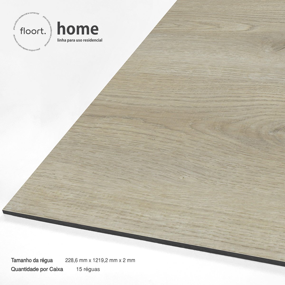 Piso Vinílico Damasco Oak Floort® Home Caixa com 4,18 M² - 2