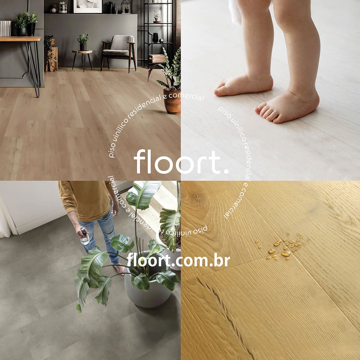 Piso Vinílico Damasco Oak Floort® Home Caixa com 4,18 M² - 4