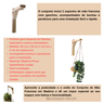 Kit 2 Suportes Mão Francesa Madeira p/ Plantas, Macramê c/ Gancho 30 cm - 4