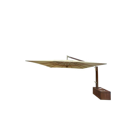 Ombrelone de Madeira C/ Floreira 3x3m Lateral Quadrado - Creme