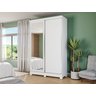 Guarda Roupa 2 Portas Correr Espelho Pés Branco Cb01n571-br - 1