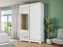 Ver imagem 1 de Guarda Roupa 2 Portas Correr Espelho Pés Branco Cb01n571-br