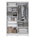 Ver imagem 2 de Guarda Roupa 2 Portas Correr Espelho Pés Branco Cb01n571-br