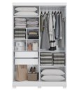 Ver imagem 2 de Guarda Roupa 2 Portas Correr Espelho Pés Branco Cb01n571-br
