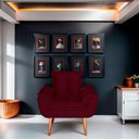 Ver imagem 4 de Kit 02 Poltrona para Sala e Quarto Decorativa Opala Suede Cor Bordô