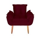 Ver imagem 2 de Kit 02 Poltrona para Sala e Quarto Decorativa Opala Suede Cor Bordô