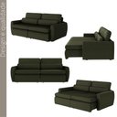 Ver imagem 5 de Sofá sem Caixa Orgânico Charlie 3 Lugares em Linho Turco Retrátil e Reclinável Vira Cama 2,10 Verde