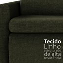 Ver imagem 3 de Sofá sem Caixa Orgânico Charlie 3 Lugares em Linho Turco Retrátil e Reclinável Vira Cama 2,10 Verde