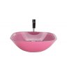 Cuba de vidro quadrada rosa,válvula,sif,torn link - 4