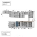 Ver imagem 4 de Cozinha Compacta Planejada 10 Peças 1 Paneleiro Duplo 5 Aéreos 4 Balcões Soho CabeCasa MadeiraOriginals Azul/B